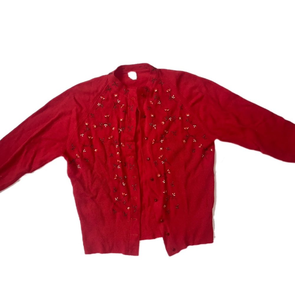 Vintage XXS Cardigan Flower Stitches